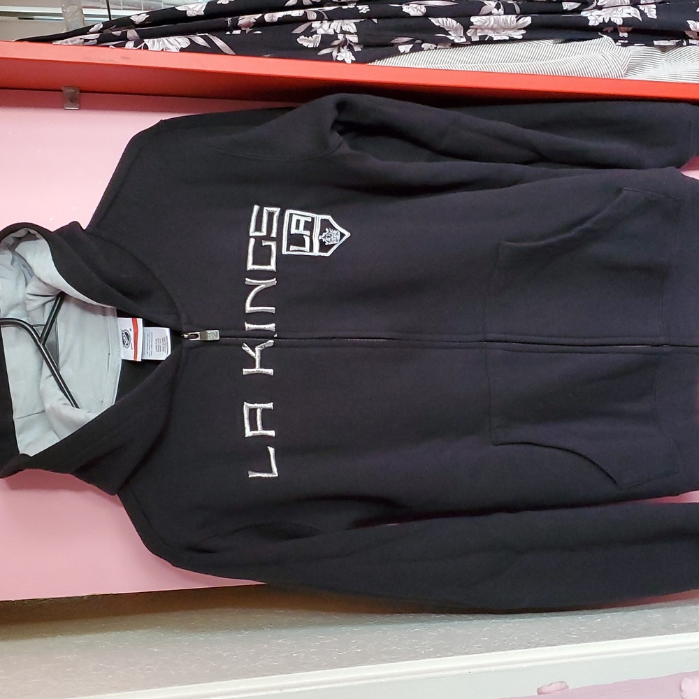 NHL Los Angeles Kings Youth Zip Up Hoodie Size L Black
